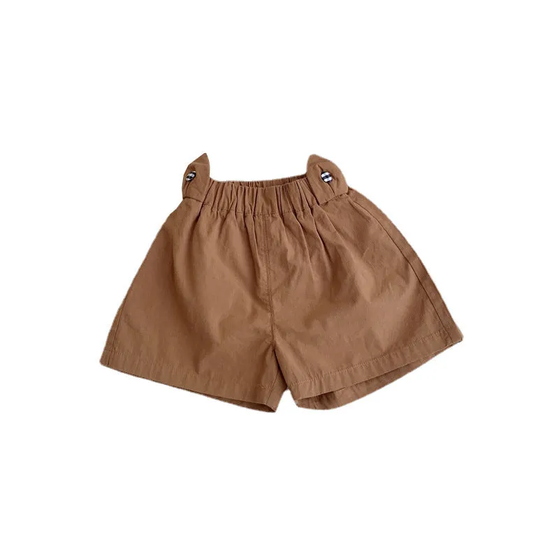 2 Pieces Set Baby Kid Girls Checked Tank Tops And Solid Color Shorts