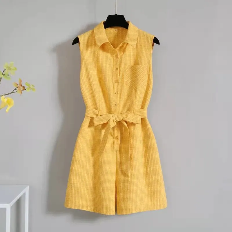2022 Sleeveless Female Jumpsuit High Waist Playsuit