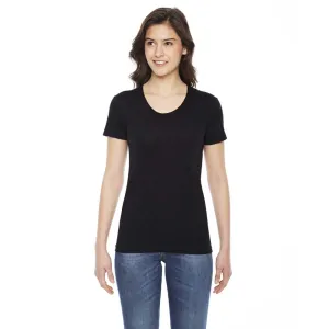 American Apparel Women's Black Poly-Cotton Short-Sleeve Crewneck