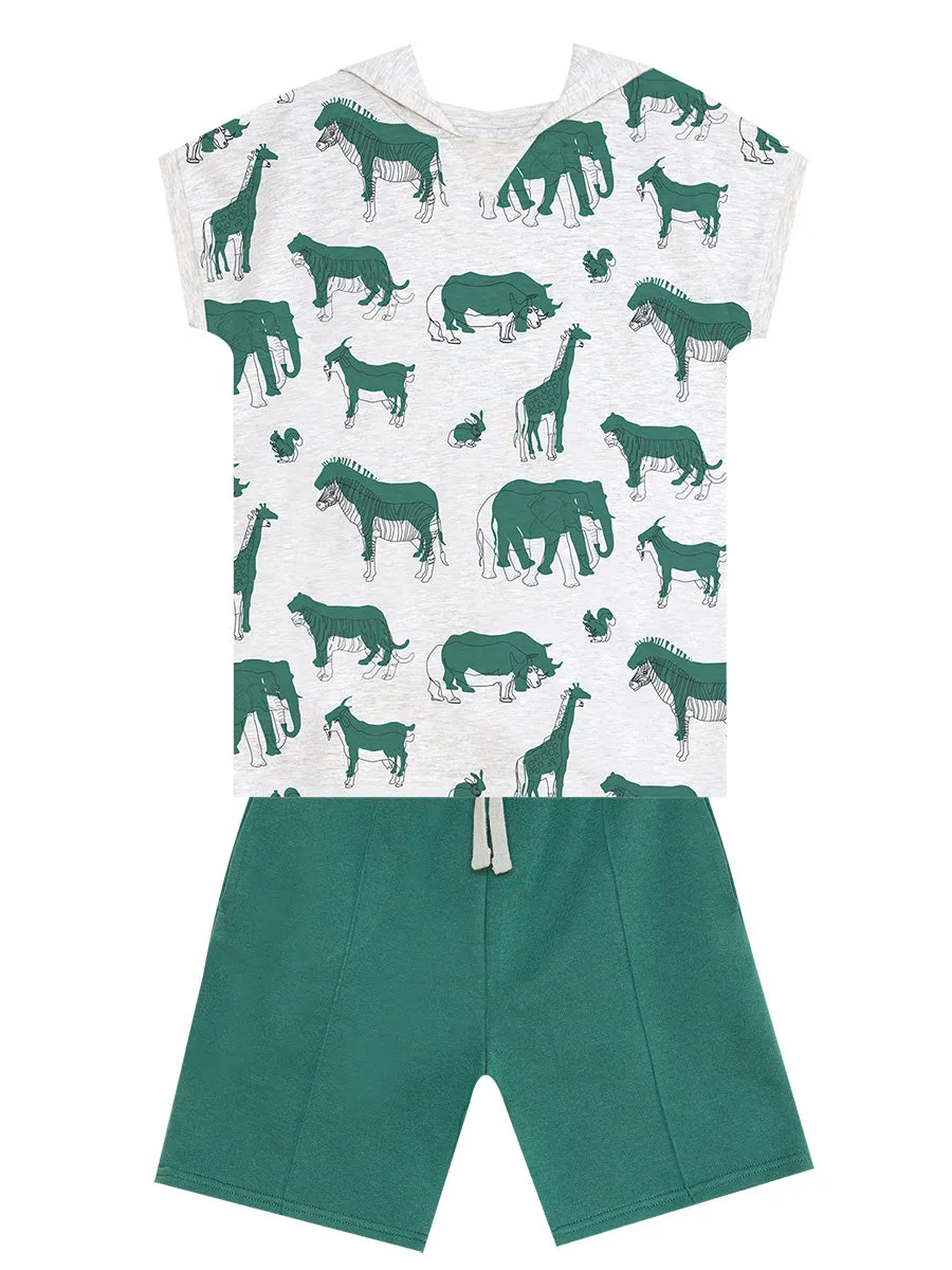 animals erkek çocuk t-shirt şort takim