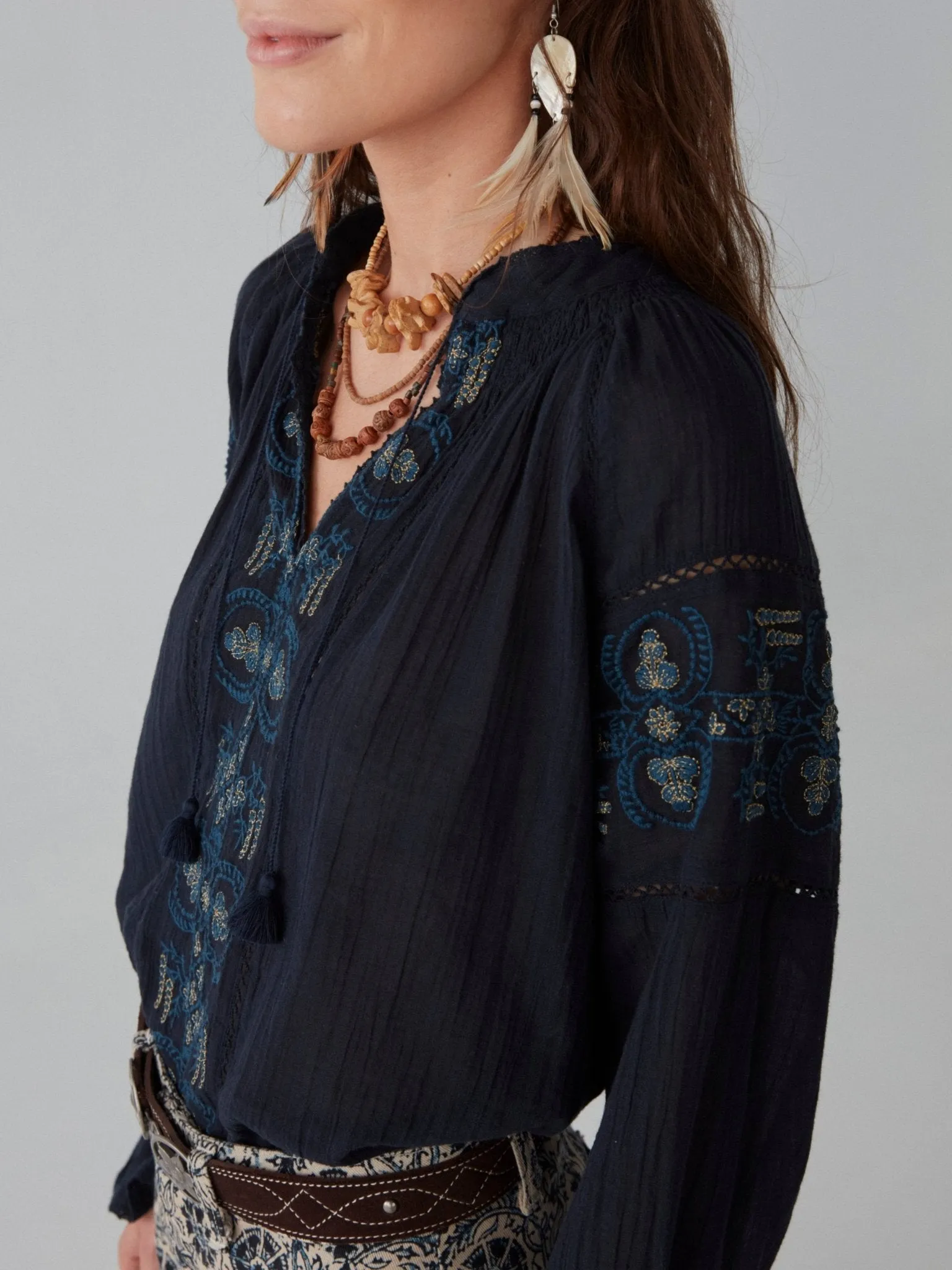 Audrey Blouse - Deep Blue