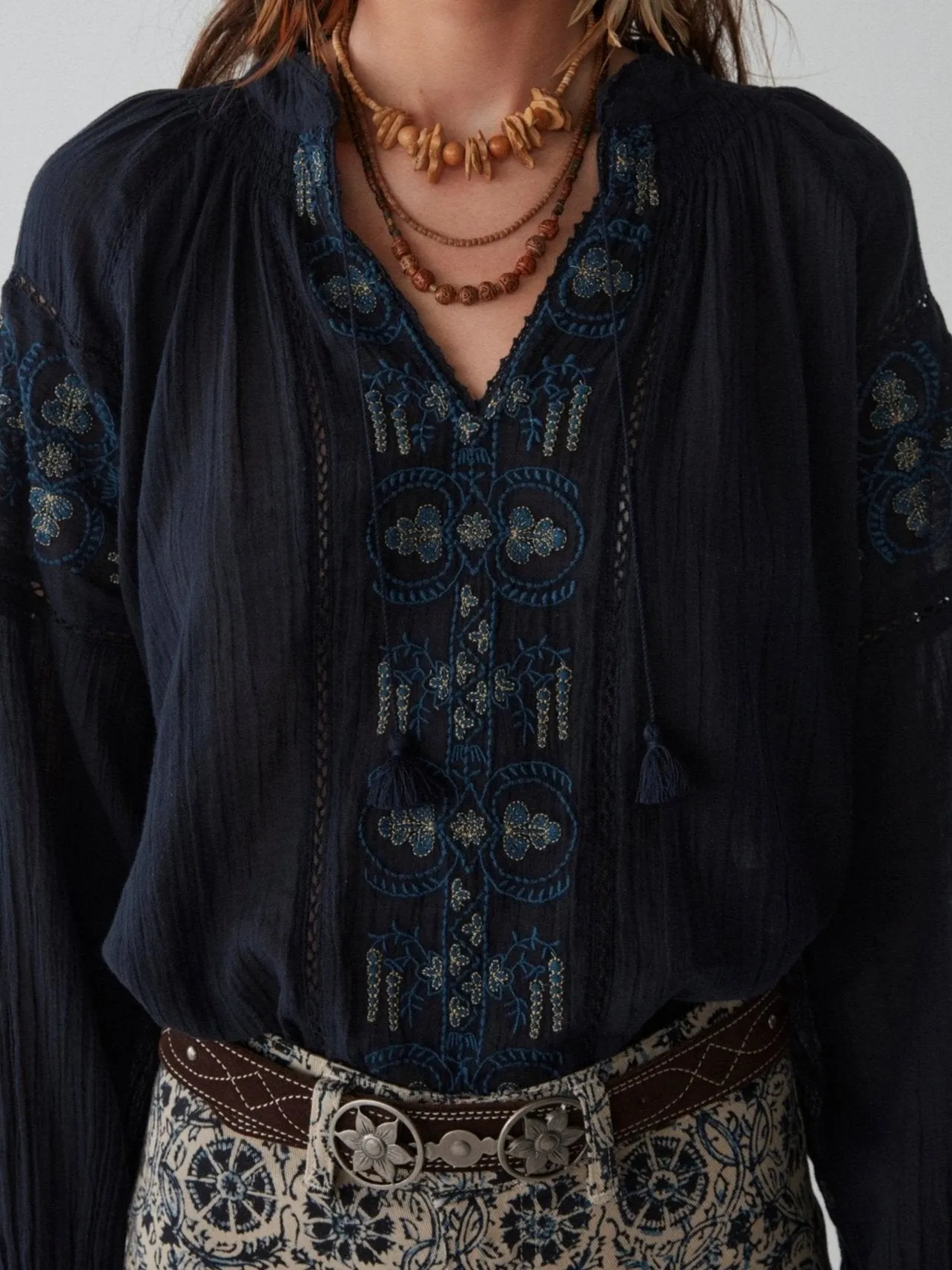 Audrey Blouse - Deep Blue