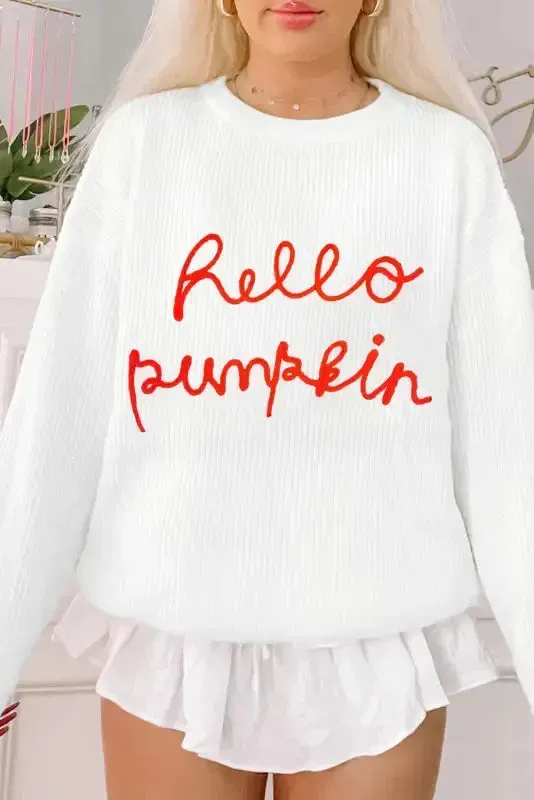 Autumn Charm - Hello Pumpkin Graphic Sweater