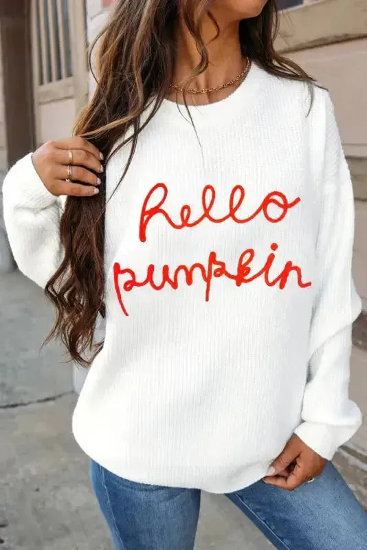 Autumn Charm - Hello Pumpkin Graphic Sweater