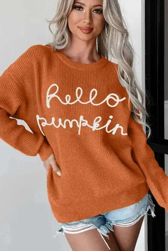 Autumn Charm - Hello Pumpkin Graphic Sweater