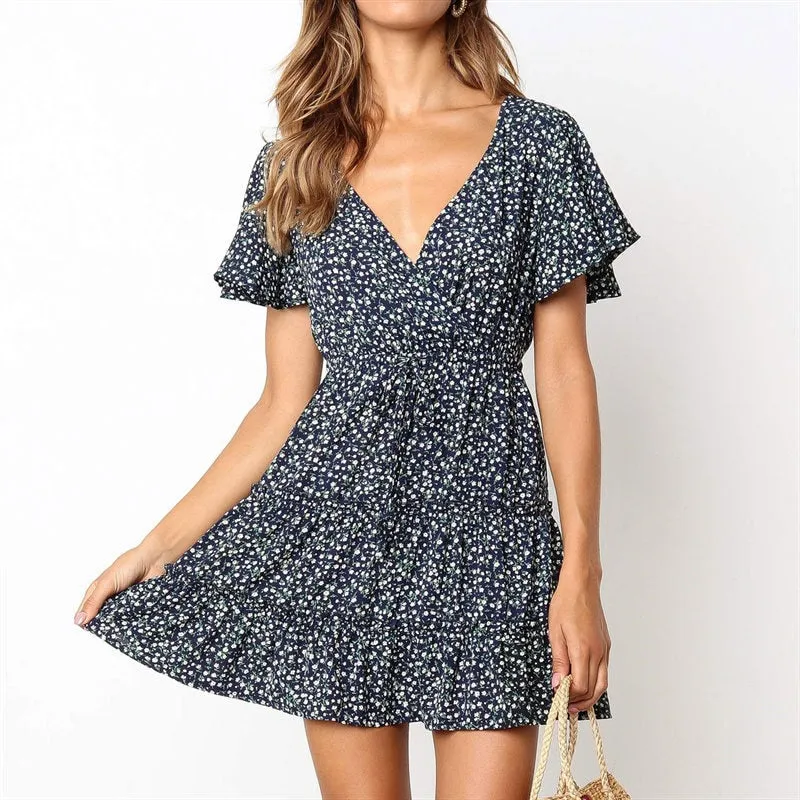 Beach Dress Boho Women Floral Print
