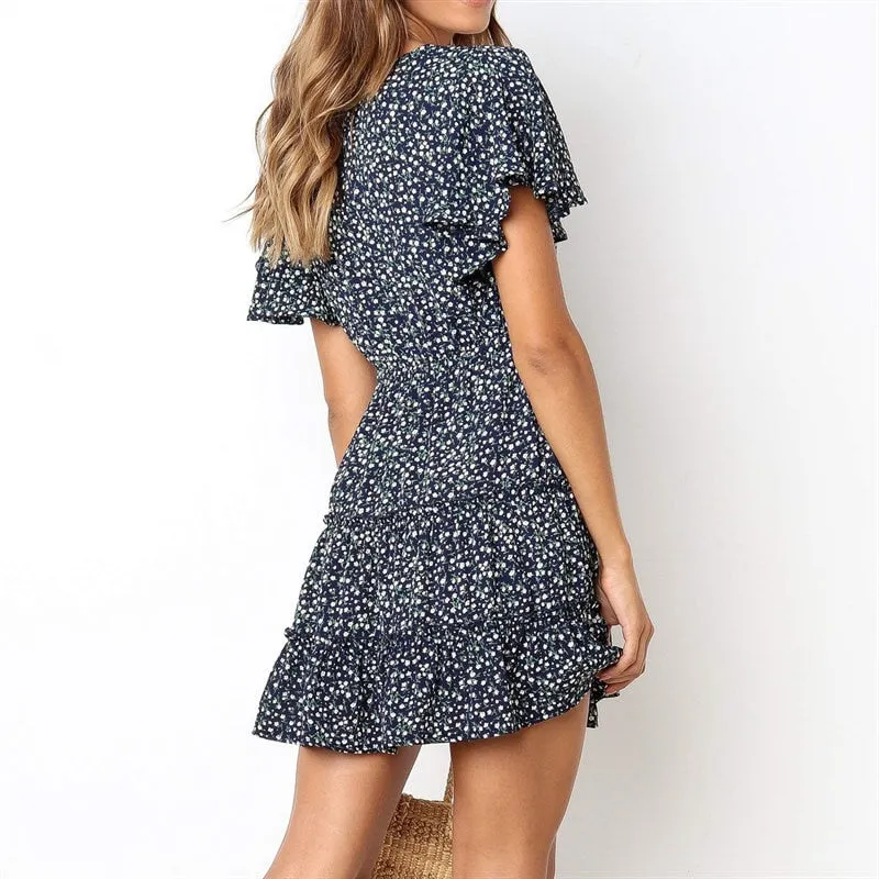 Beach Dress Boho Women Floral Print