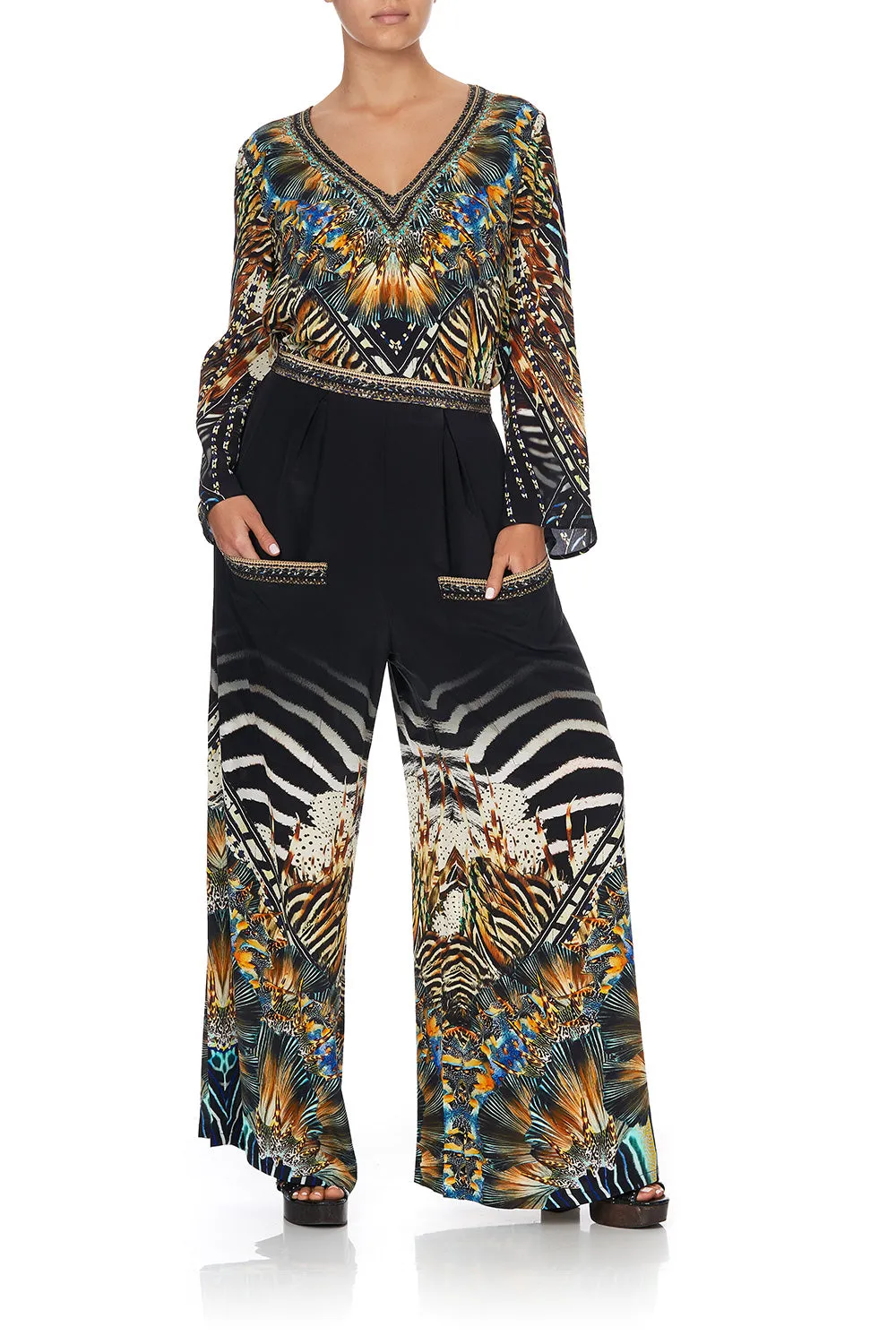 BLOUSE WITH SIDE SPLIT UNDERLAY LOST PARADISE