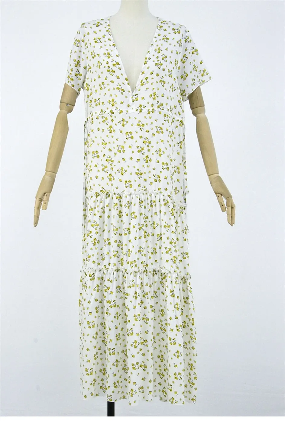 Boho Maxi Dress, Sundress, Serenity in Green