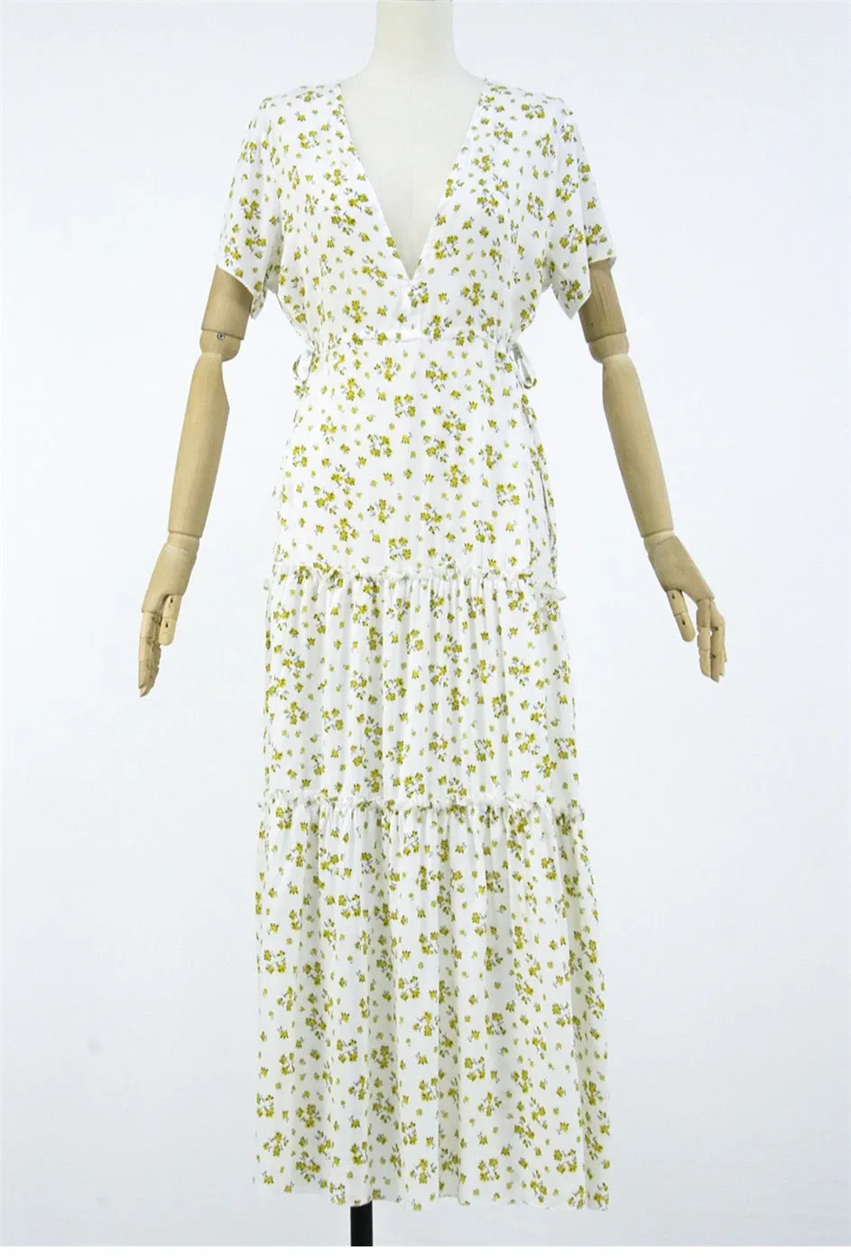 Boho Maxi Dress, Sundress, Serenity in Green