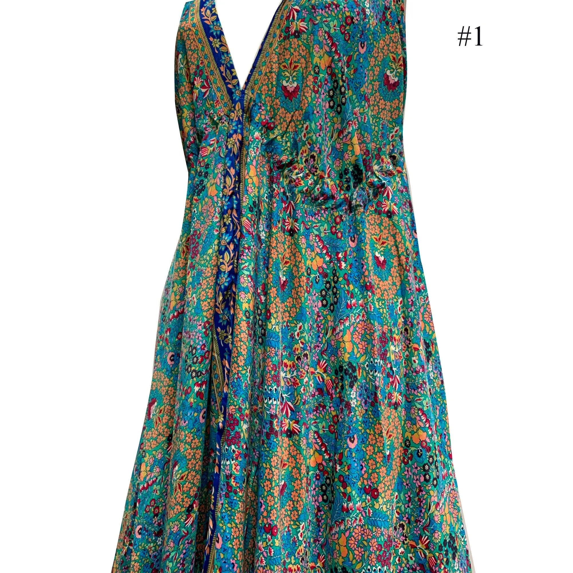 Boho Silk Ruffled Goddess Halter Neck Party Beach Summer Maxi Dress Mona