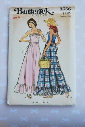 Butterick 3656  Camisole Top Maxi Dress Pattern Boho Style Casual Summer Dress or Party Evening Vintage Sewing Pattern