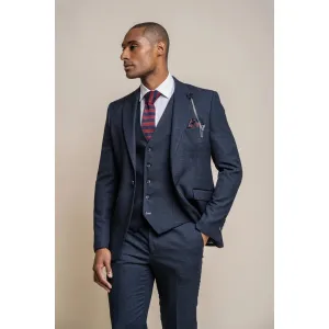 Caridi - Men's Tweed Navy Blue Blazer