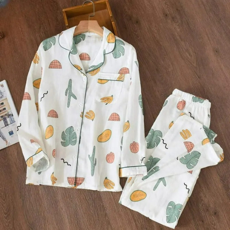 Cartoon Sleepwear Print Pajamas Sets Long Sleeve