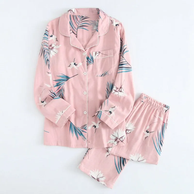 Cartoon Sleepwear Print Pajamas Sets Long Sleeve