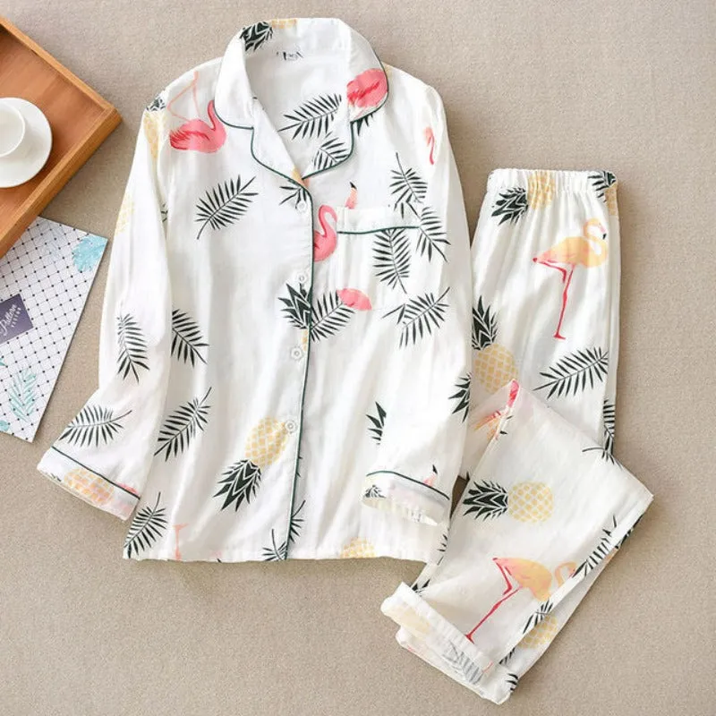 Cartoon Sleepwear Print Pajamas Sets Long Sleeve