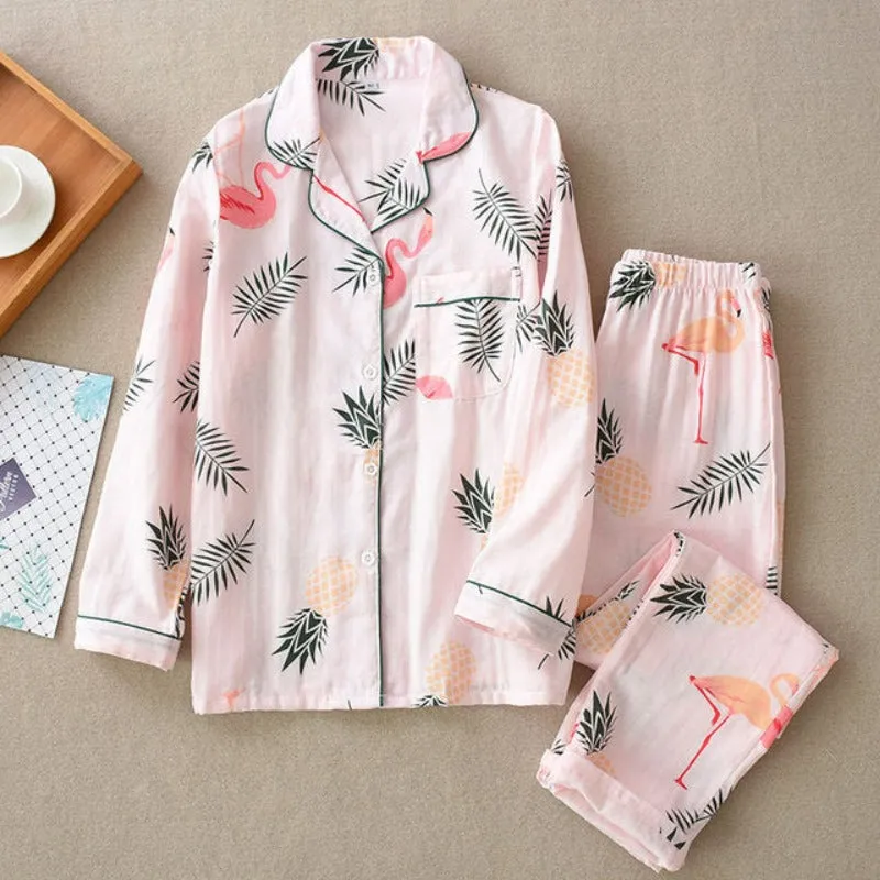 Cartoon Sleepwear Print Pajamas Sets Long Sleeve