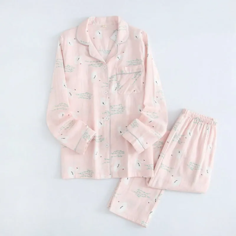 Cartoon Sleepwear Print Pajamas Sets Long Sleeve