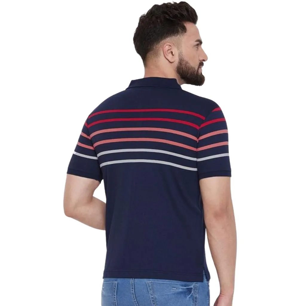 Cotton Printed Striped T-Shirt For Men