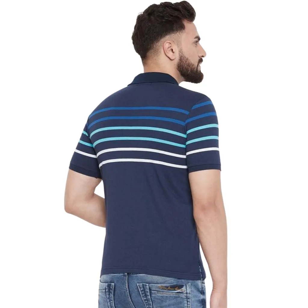 Cotton Printed Striped T-Shirt For Men