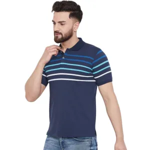 Cotton Printed Striped T-Shirt For Men