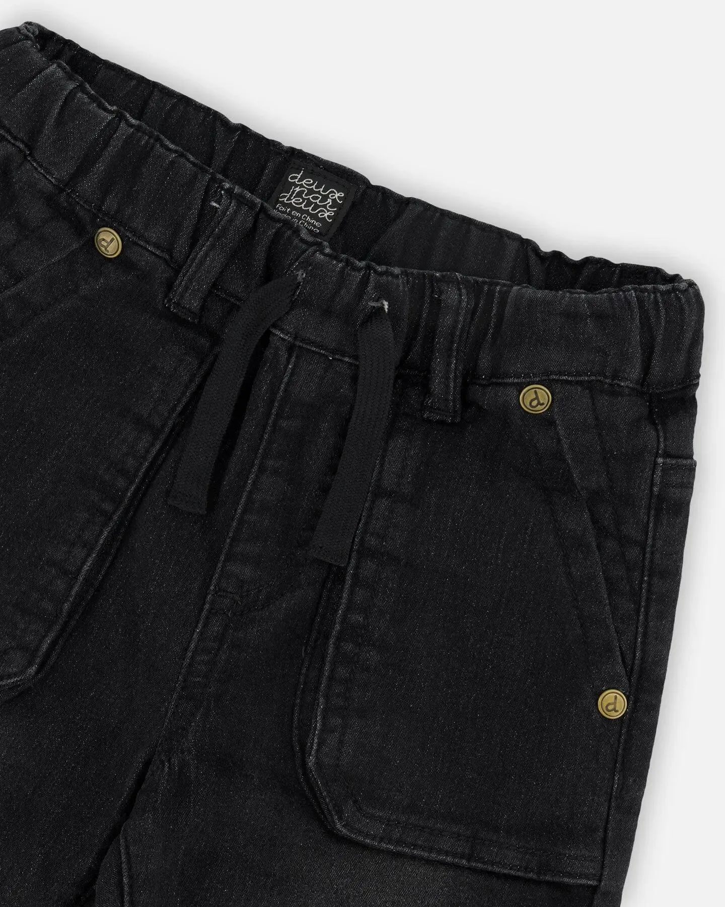 French Terry Denim Jogger Pant Black Jeans