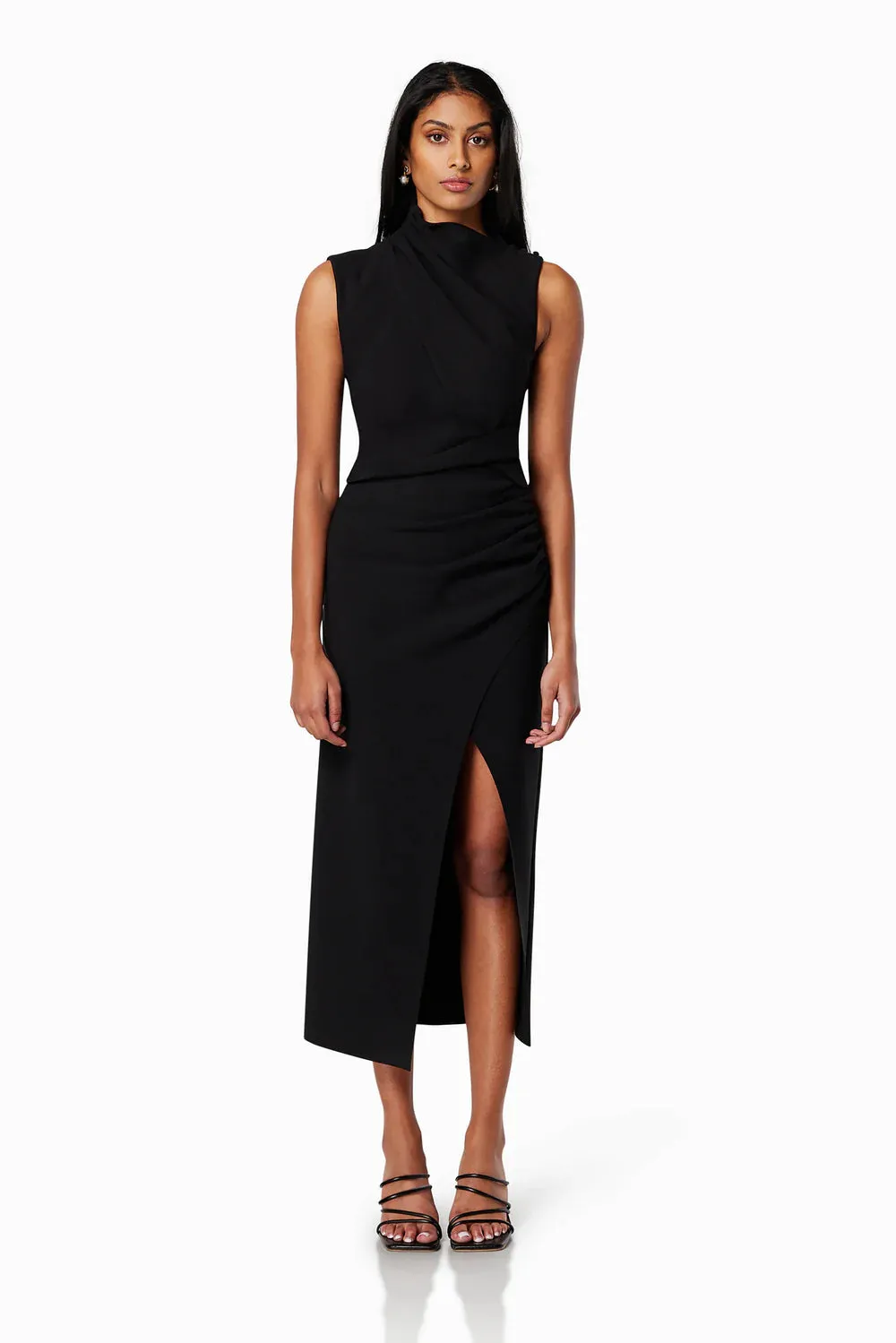 Genoa Fitted Midi Dress - Black