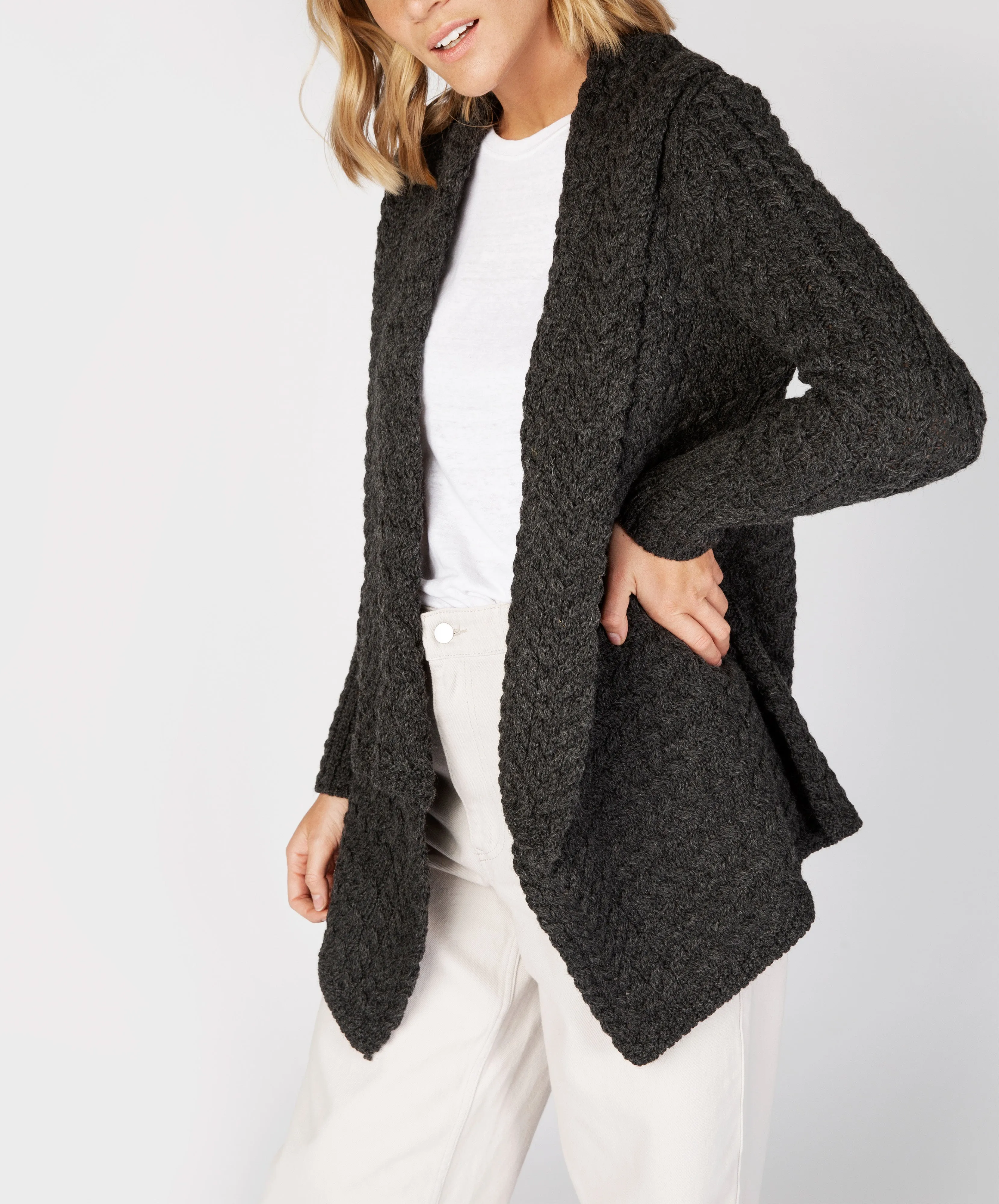 Glenross Waterfall Cardigan Graphite