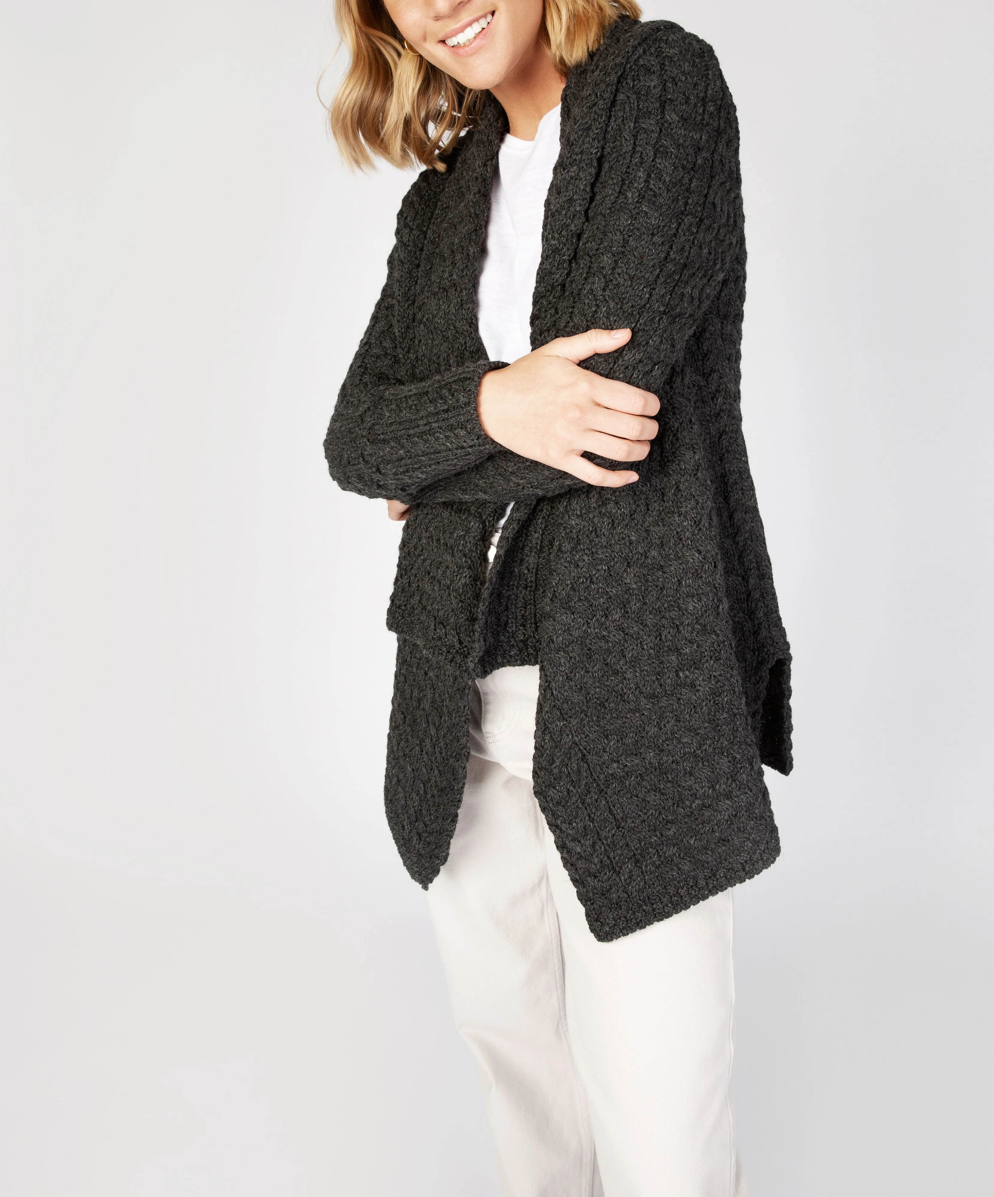 Glenross Waterfall Cardigan Graphite