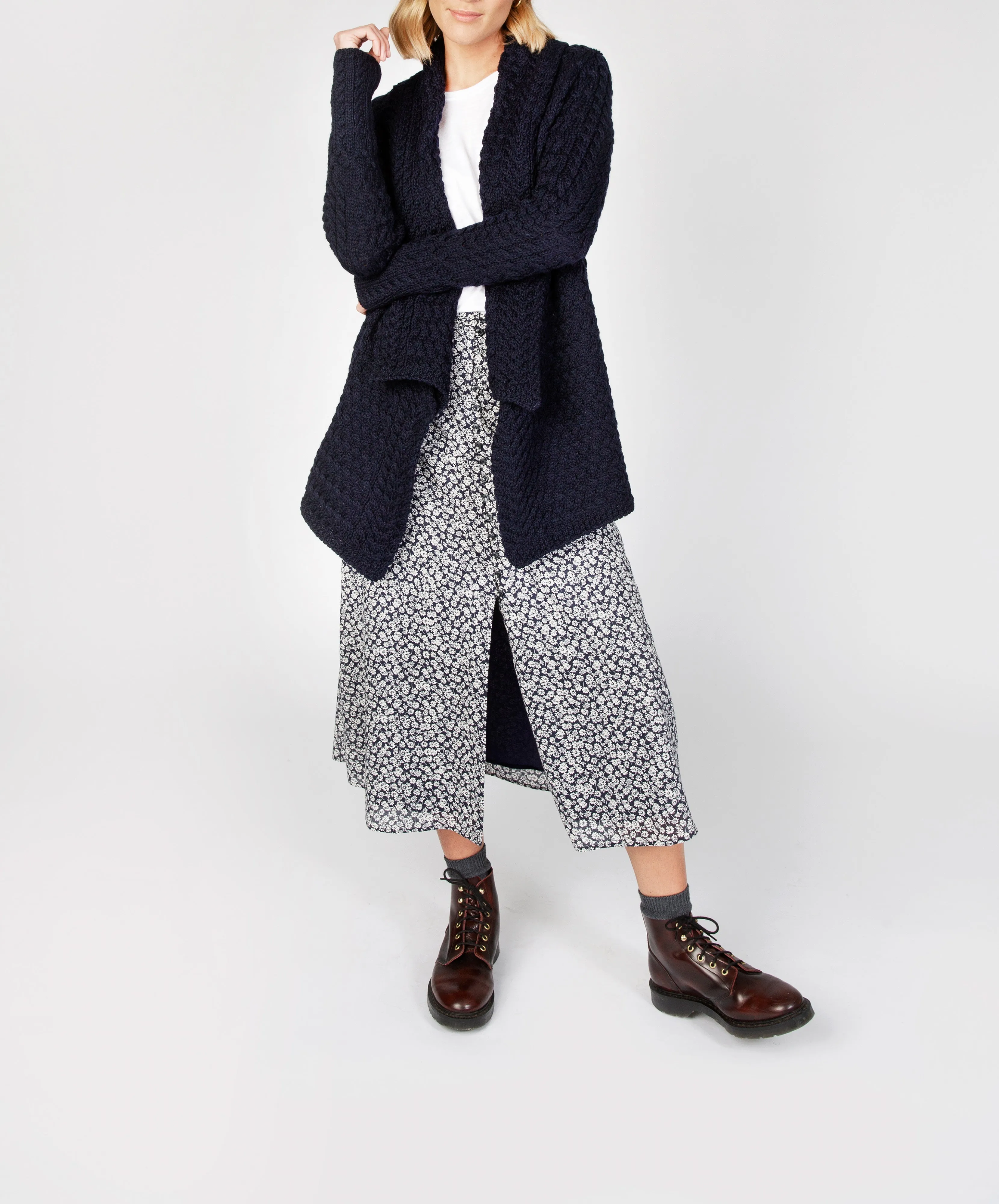 Glenross Waterfall Cardigan Navy