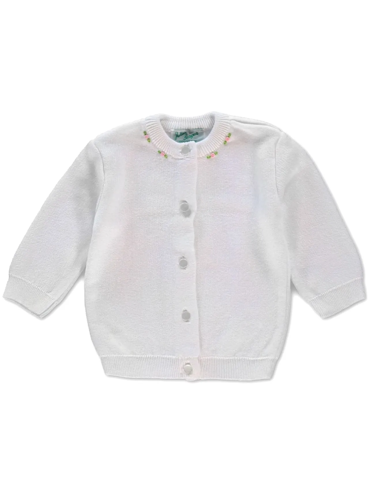 Julius Berger Cotton Cashmere Rosebuds White Baby & Toddler Girl Cardigan