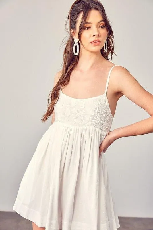 MUSTARD SEED Cotton Jacquard Contrast Detail Romper