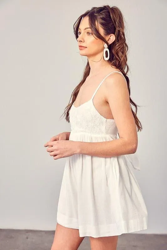 MUSTARD SEED Cotton Jacquard Contrast Detail Romper