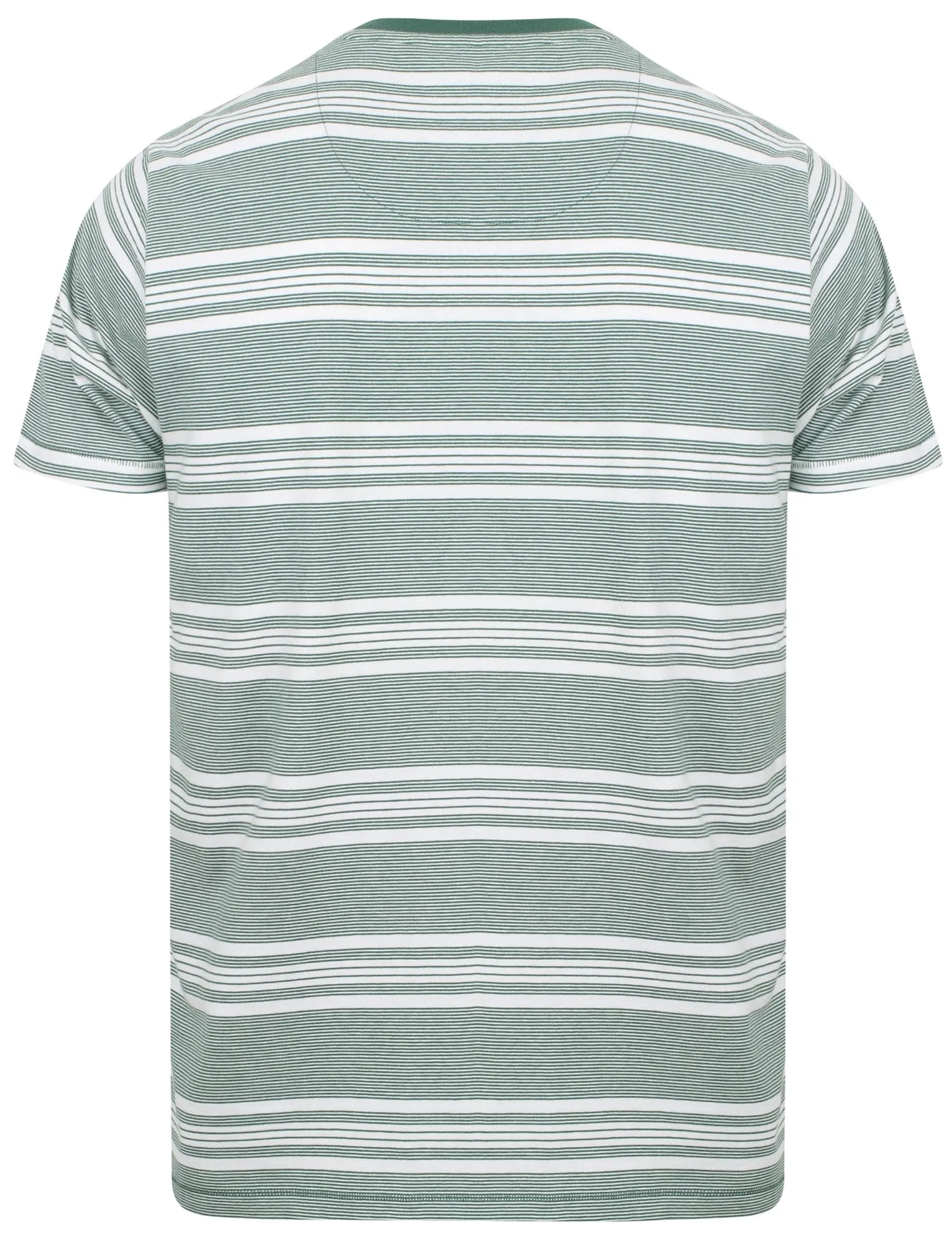 Nissi Cotton Striped Crew Neck T-Shirt In Green - South Shore