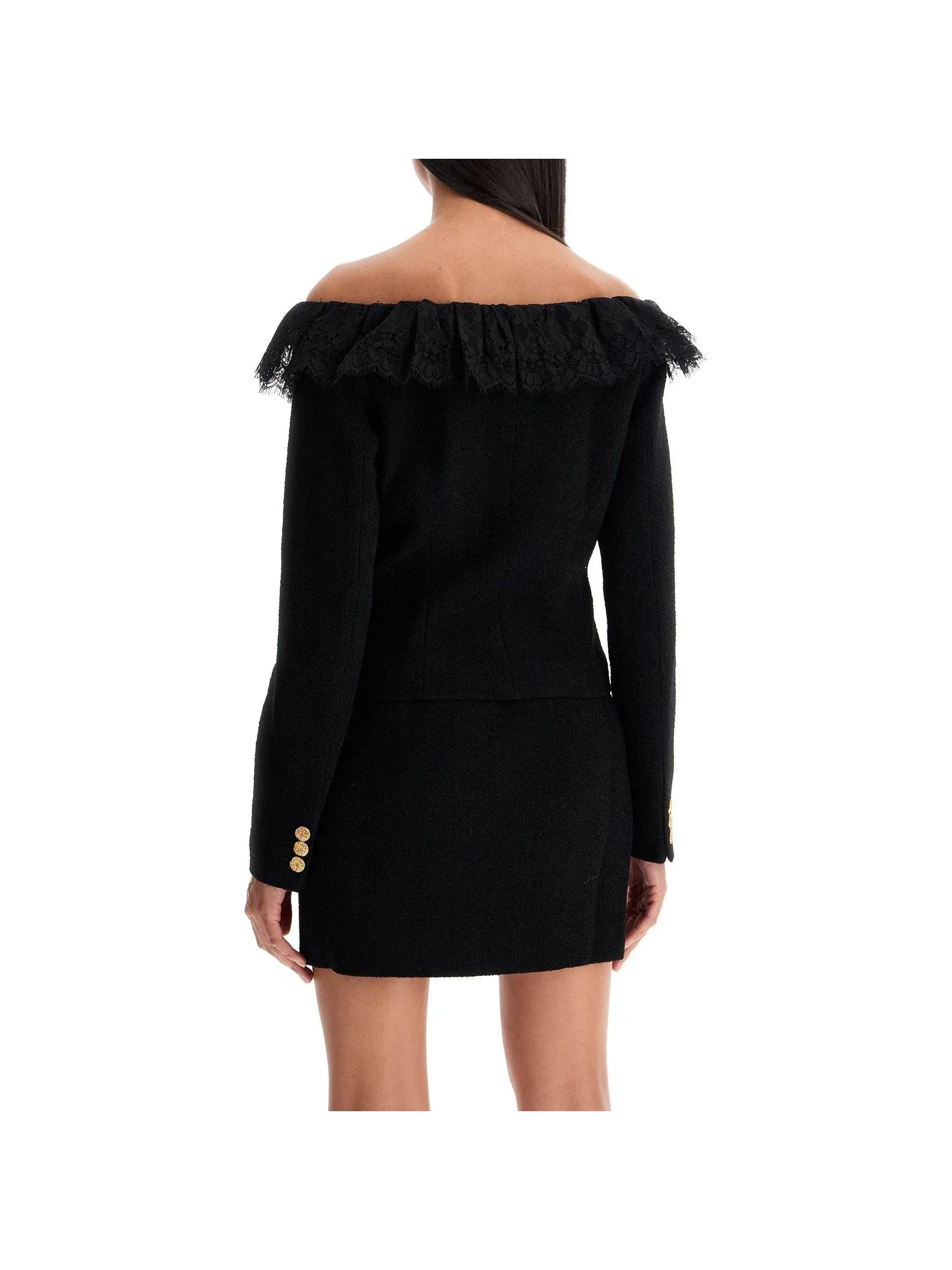 Off-Shoulder Tweed Blazer