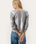 PART TWO MARICA SILVER METALLIC BLOUSE