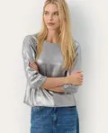 PART TWO MARICA SILVER METALLIC BLOUSE