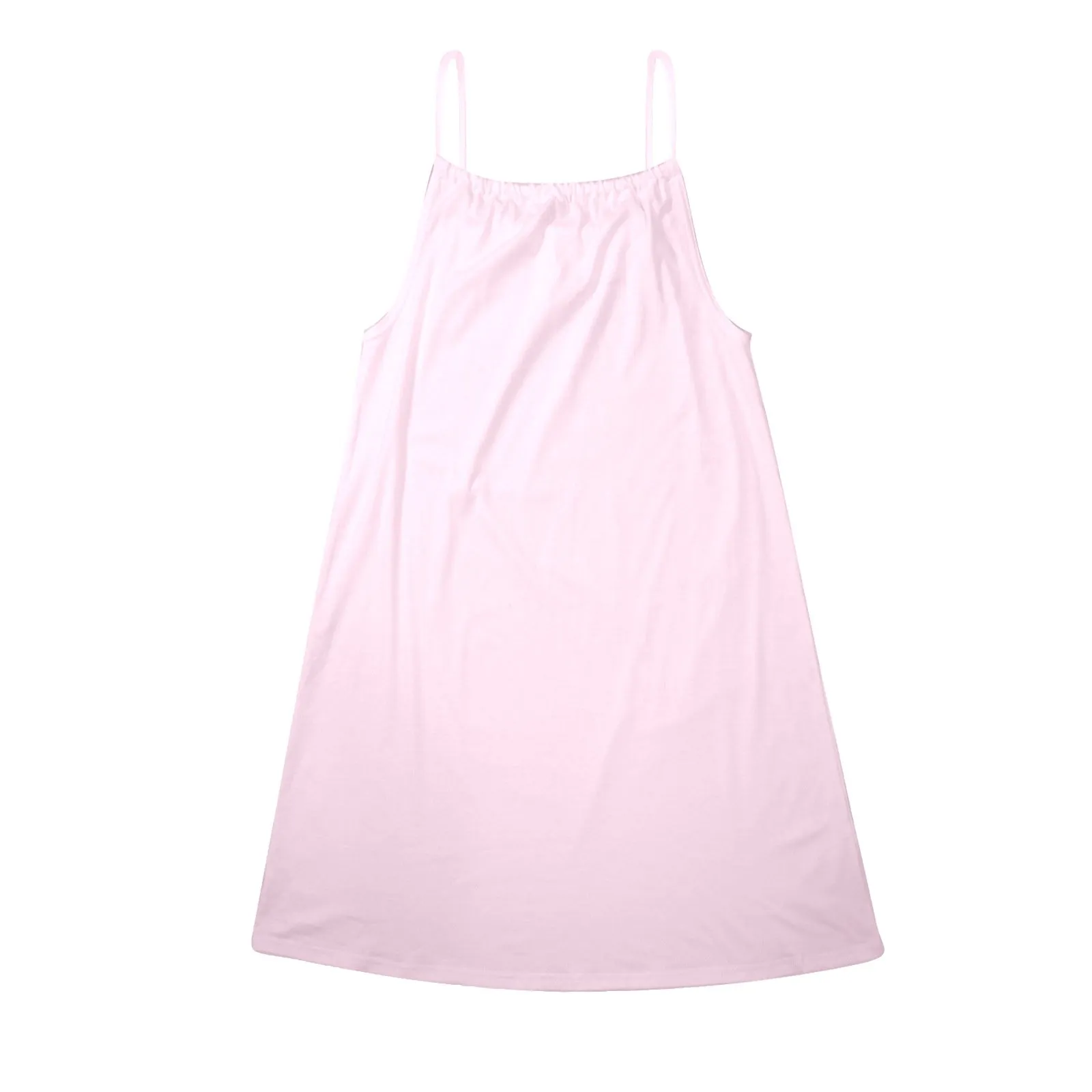 pink solid 2 Drawstring Neck Sleeveless Dress (Model D68)