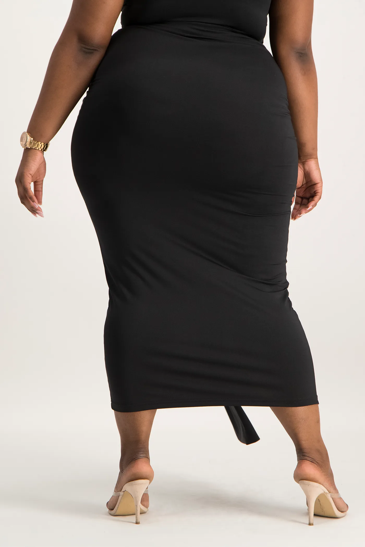 Savannah Wrap Tie Detail Skirt - Black