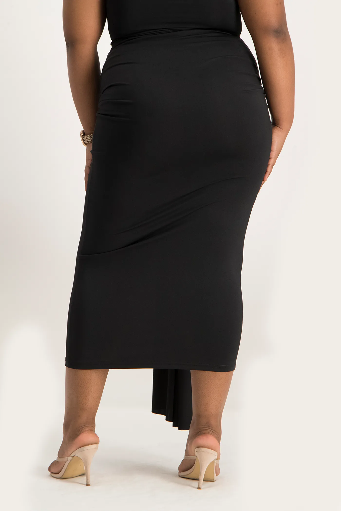 Savannah Wrap Tie Detail Skirt - Black