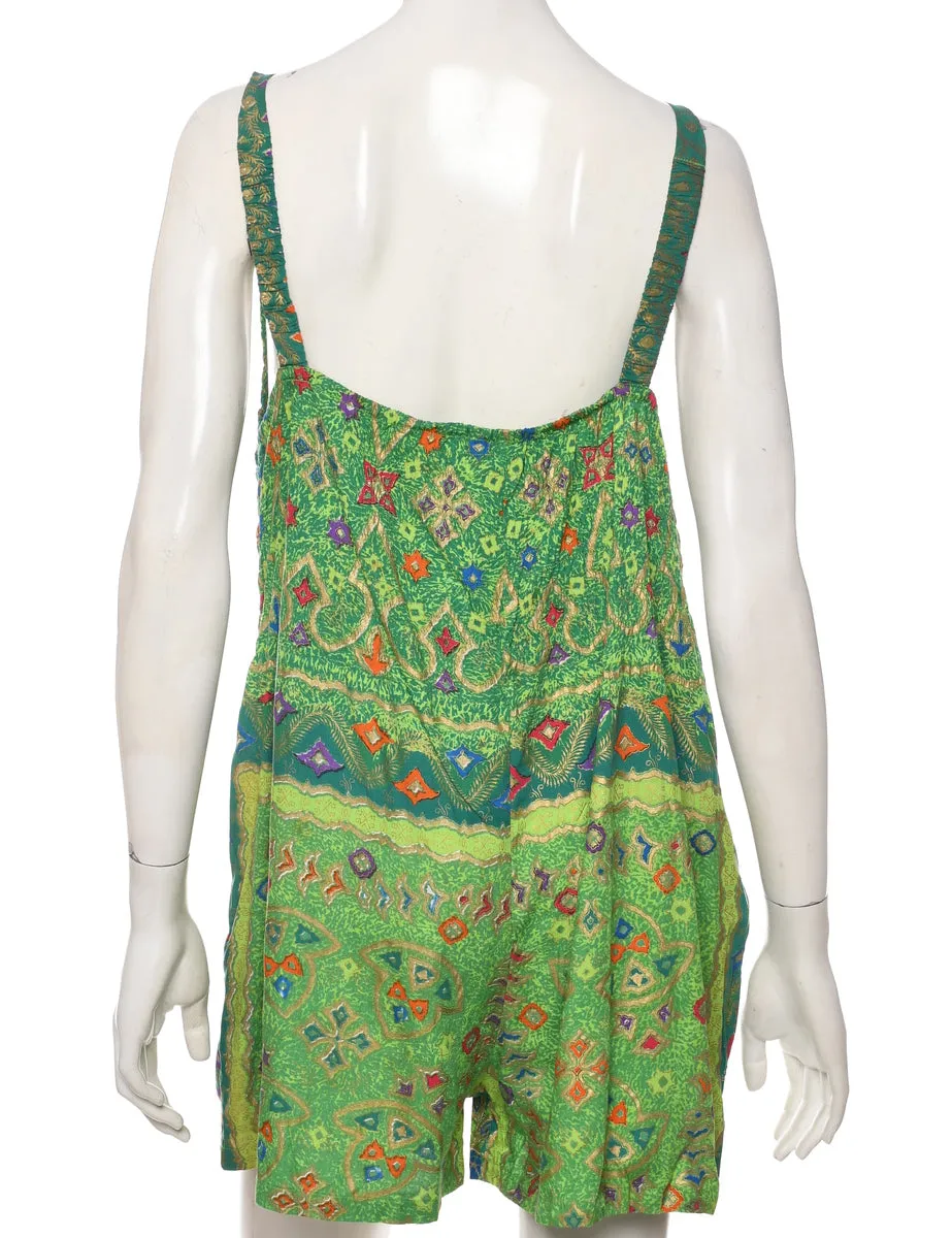 Sleeveless Green Playsuit - L