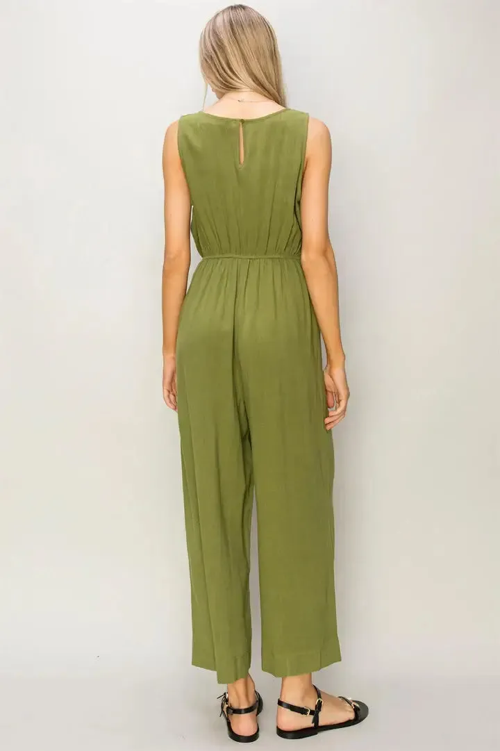 SLEEVELESS LINEN JUMPSUIT
