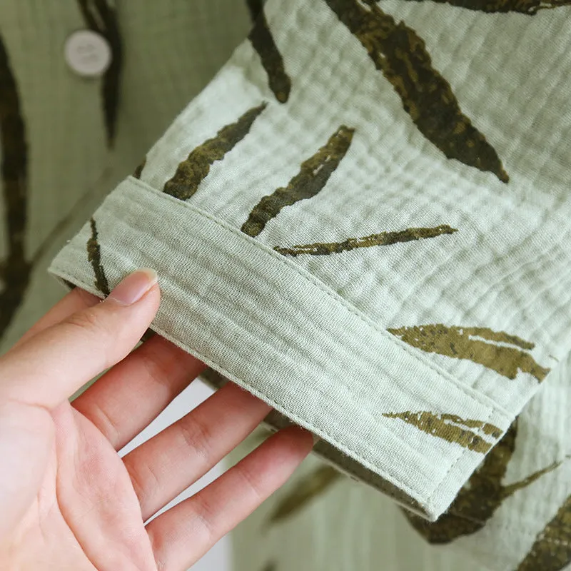 Soft Cotton Bamboo Leaf Print Set