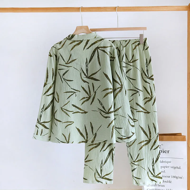 Soft Cotton Bamboo Leaf Print Set