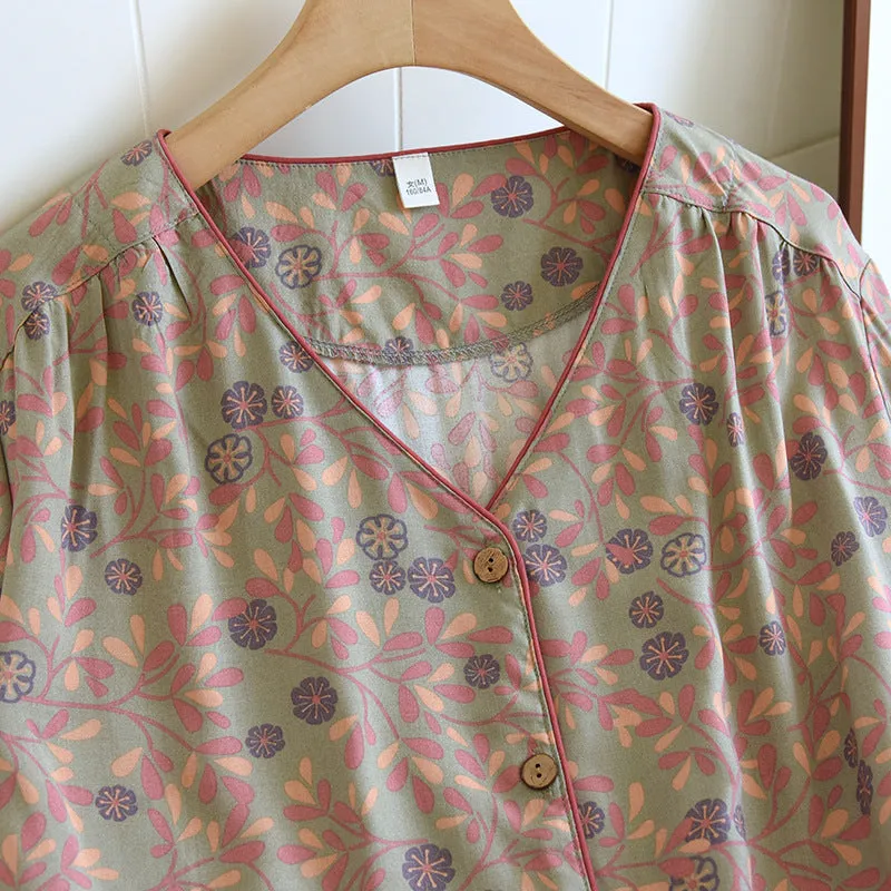 Soft Cotton Bamboo Leaf Print Set