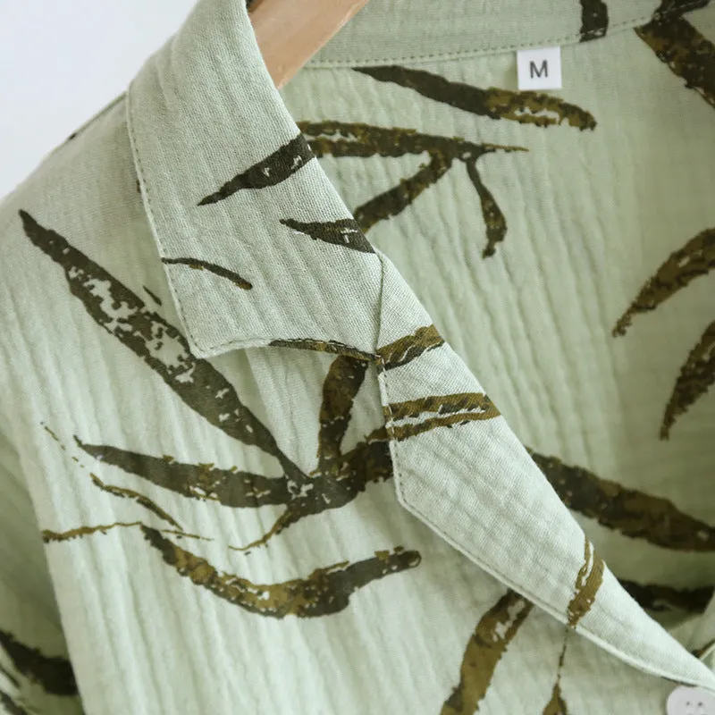 Soft Cotton Bamboo Leaf Print Set