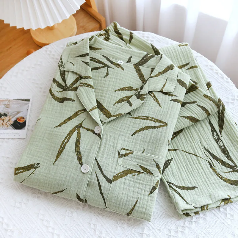 Soft Cotton Bamboo Leaf Print Set