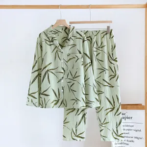 Soft Cotton Bamboo Leaf Print Set
