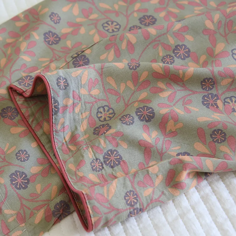 Soft Cotton Bamboo Leaf Print Set