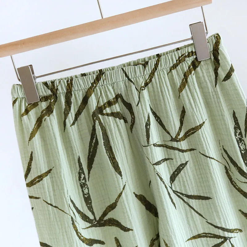 Soft Cotton Bamboo Leaf Print Set